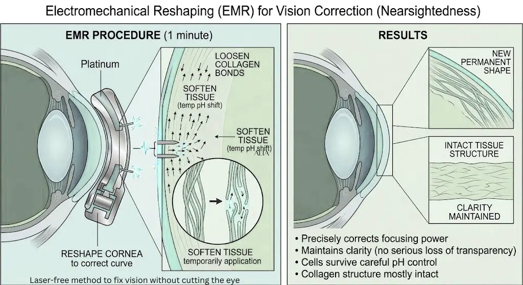 Laser-free method to fix vision without cutting the eye