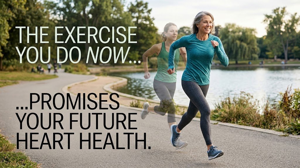 Illustration showing a young adult exercising, representing a long-term study linking early exercise habits to blood pressure in middle age